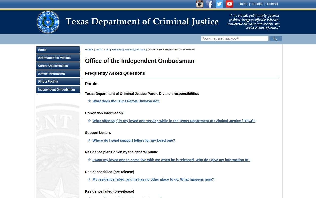 TDCJ guidance about scheduled release dates and locations changing